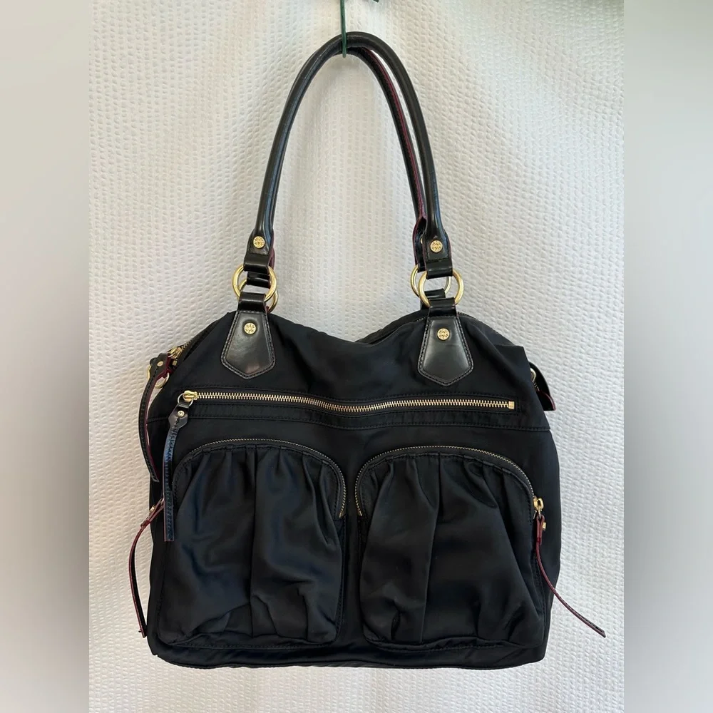 MZ WALLACE Jane Bedford Black Nylon Shoulder Tote Bag Travel Work Satchel